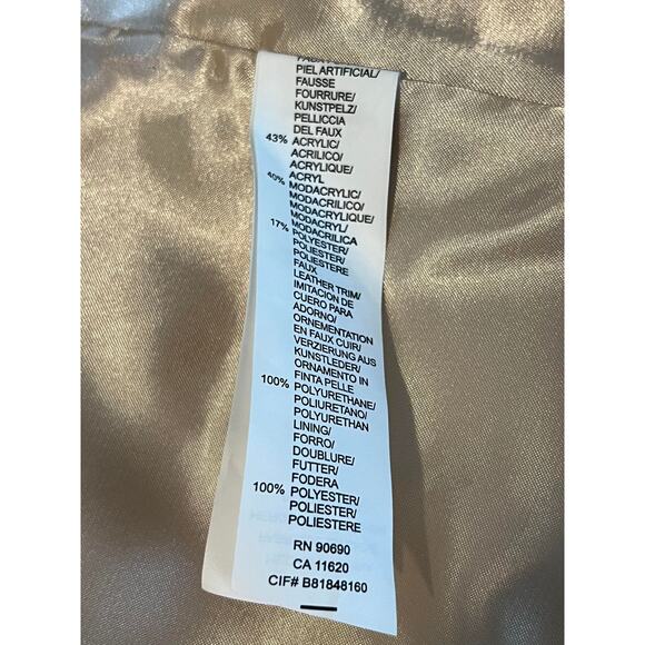 Kensie | K1-Infusion Faux Fur Vest Full Zipper Satin Lining Birch SZ L - Picture 8 of 8